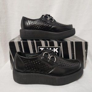 T.U.K Viva Mondo Black Leather Shoes NIB fit like 4.5